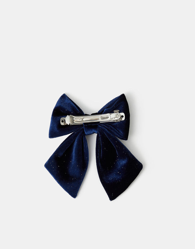 Girls Velvet Bow Barrette Hair Clip, , large