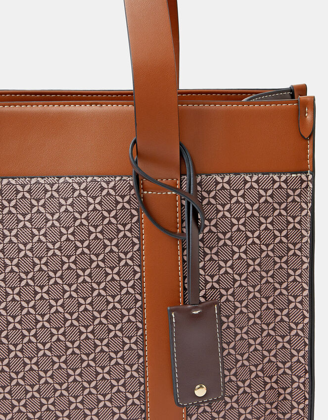 Geometric Print Shoulder Bag, , large