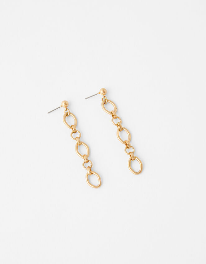 Circle Link Chain Drop Earrings, , large