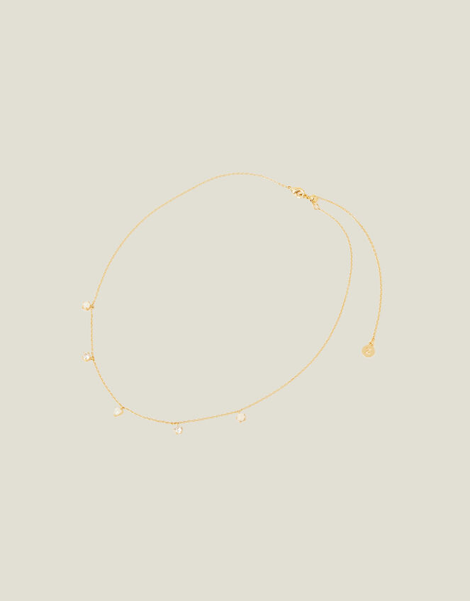 14ct Gold-Plated Opal Station Necklace, , large