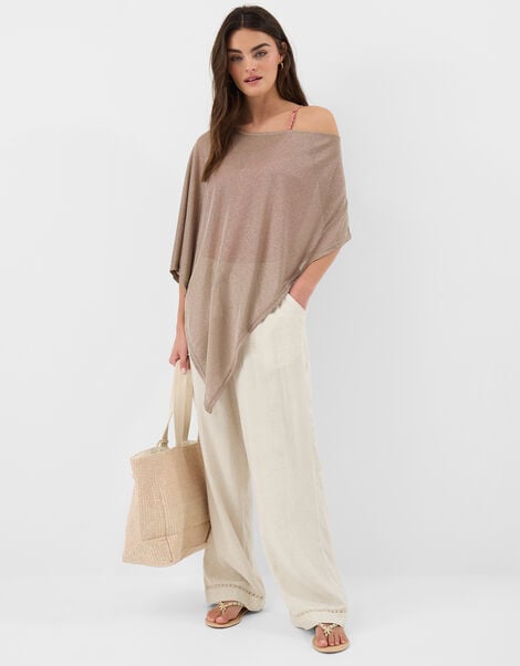 Shimmer Poncho, Natural (CHAMPAGNE), large