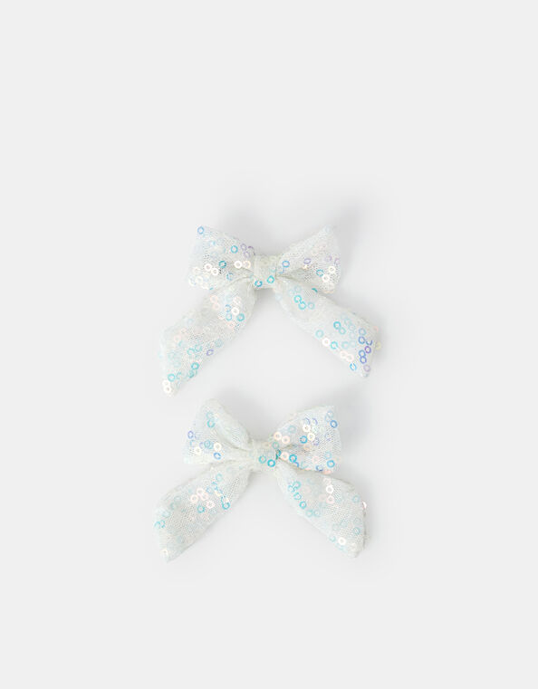 2-Pack Girls Sequin Bow Hair Clips, , large