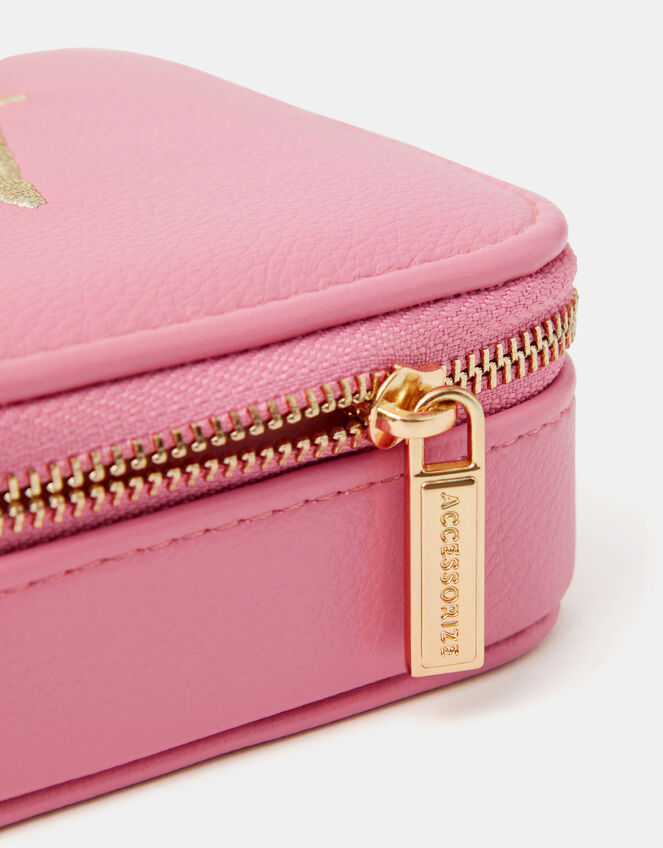 Mini Square Initial Jewellery Box, Pink (PINK), large