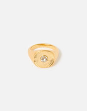 Reconnected Sparkle Signet Ring, Gold (GOLD), large