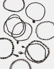 Metallic Bead Stretch Bracelet Multipack, , large