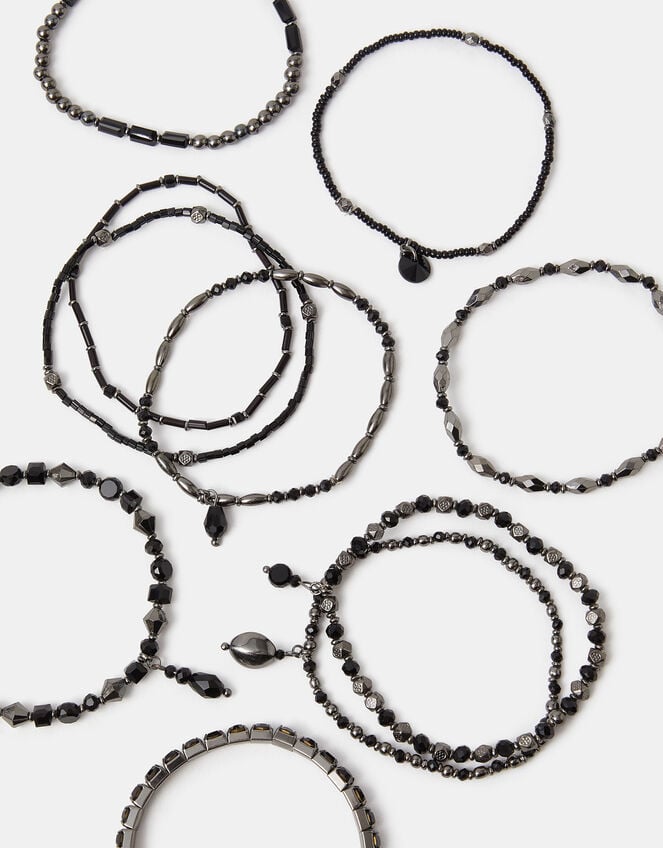 Metallic Bead Stretch Bracelet Multipack, , large