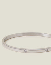 Platinum-Plated Stainless Steel Diamante Arm Cuff, , large