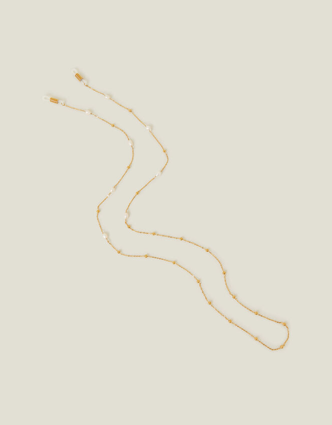 14ct Gold-Plated Stainless Steel Bead Glasses Chain, , large