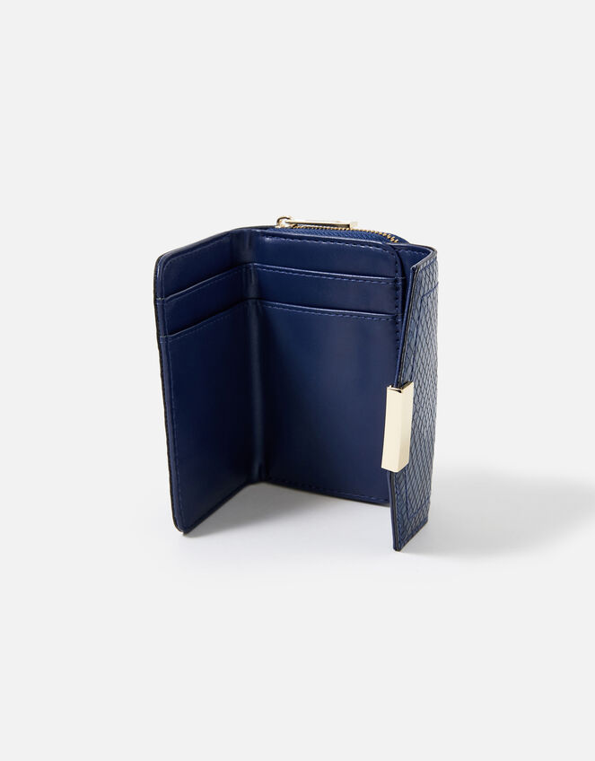 Faye Snake Foldover Purse , Blue (NAVY), large