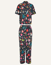 Christmas Space Print Pyjama Set, Black (BLACK), large