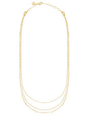 Gold-Plated Layered Chain Necklace, , large
