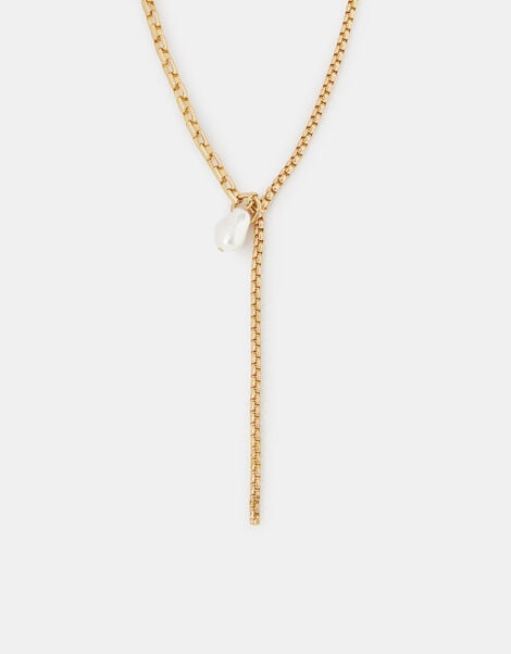 Pearl Charm Lariat Necklace, , large