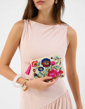 Floral Beaded Pouch, , large