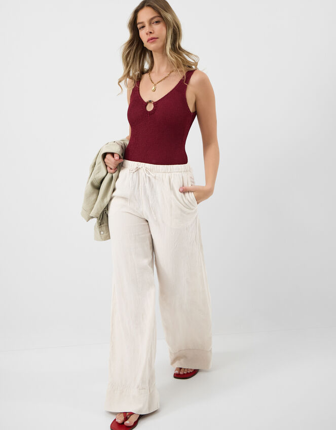 Seersucker Swimsuit, Red (BURGUNDY), large