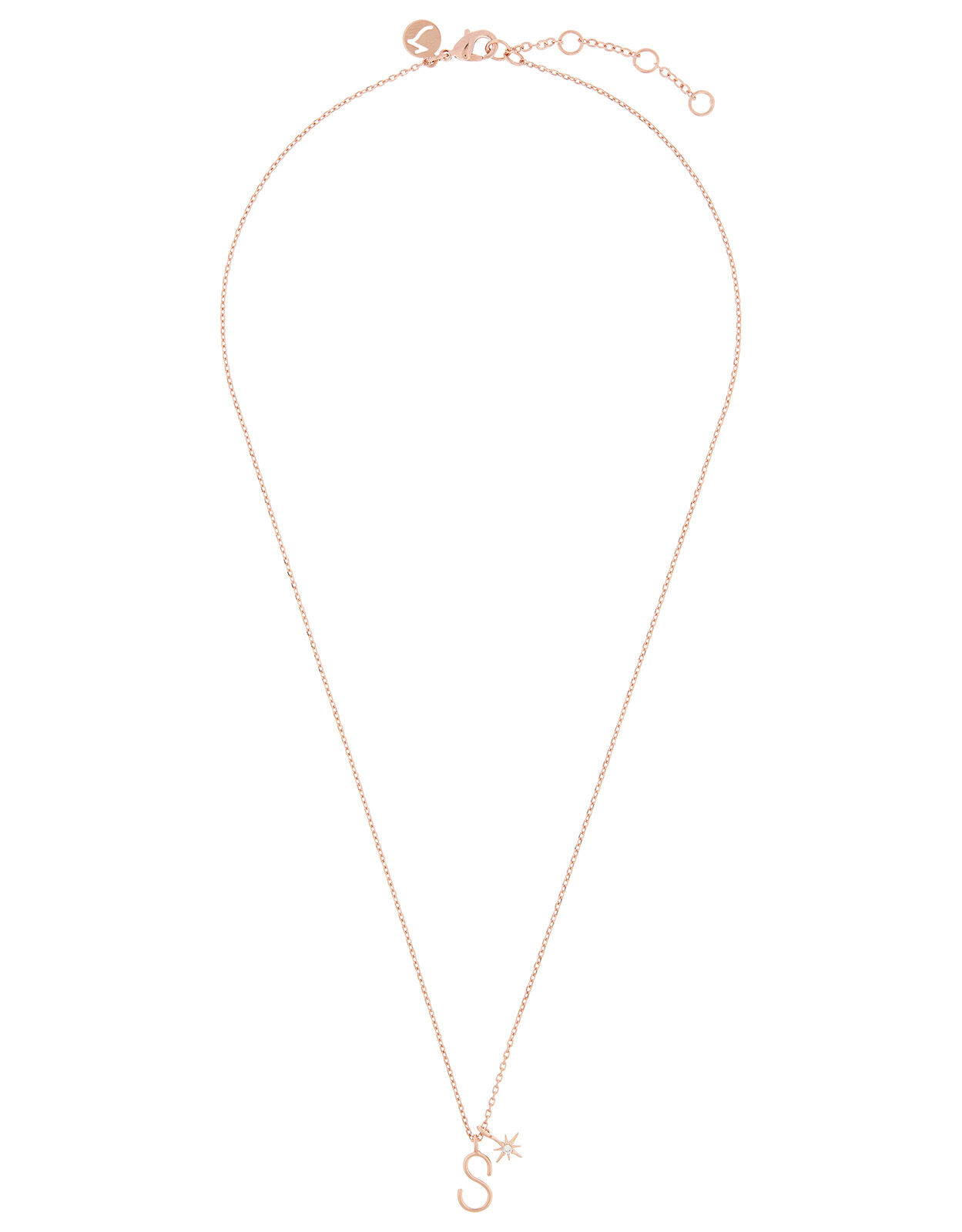 Rose Gold-Plated Initial Star Necklace 