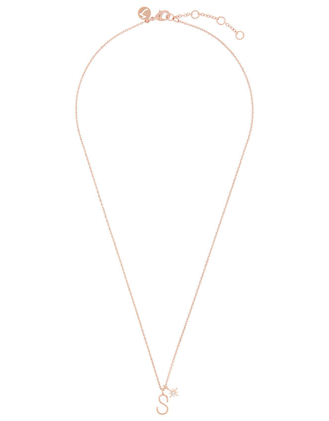 Rose Gold-Plated Initial Star Necklace - S, , large