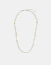 Sterling Silver-Plated Shell Beaded Necklace, , large