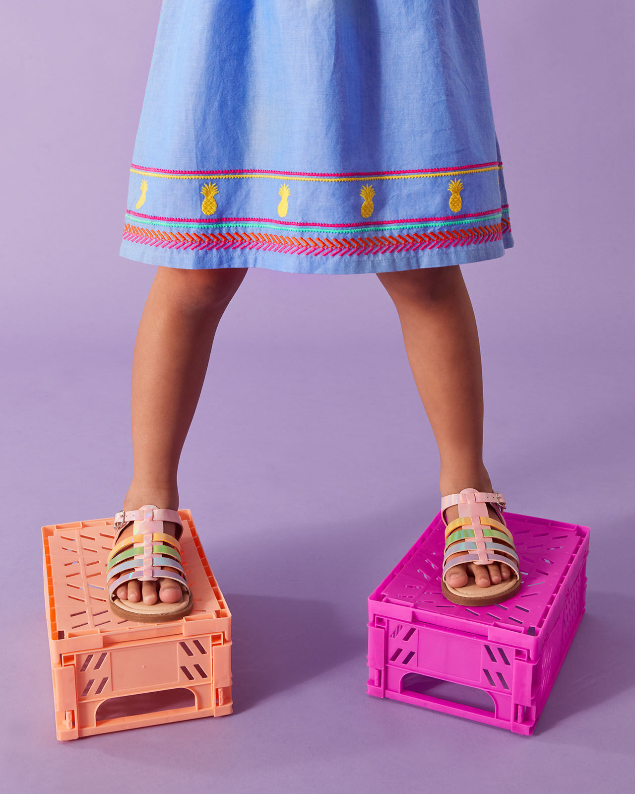 Girls Pastel Strap Gladiator Sandals Multi