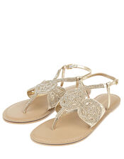 Gabriella Embellished Gladiator Sandals, Gold (GOLD), large