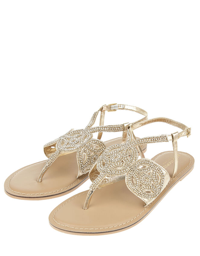 Gabriella Embellished Gladiator Sandals, Gold (GOLD), large