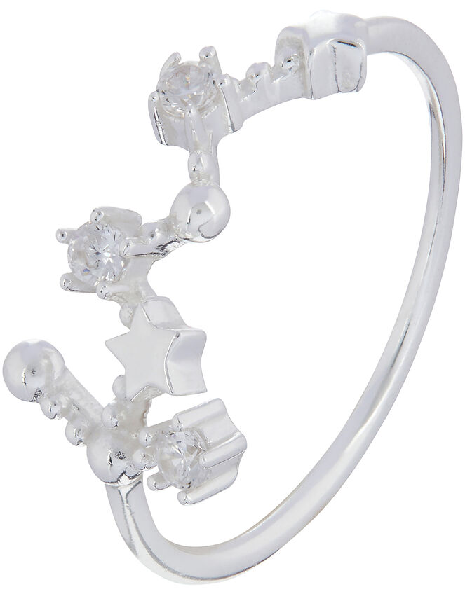 Sterling Silver Constellation Ring - Virgo, White (ST CRYSTAL), large