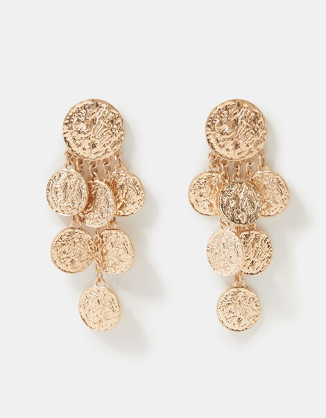 Statement Coin Drop Earrings, , large