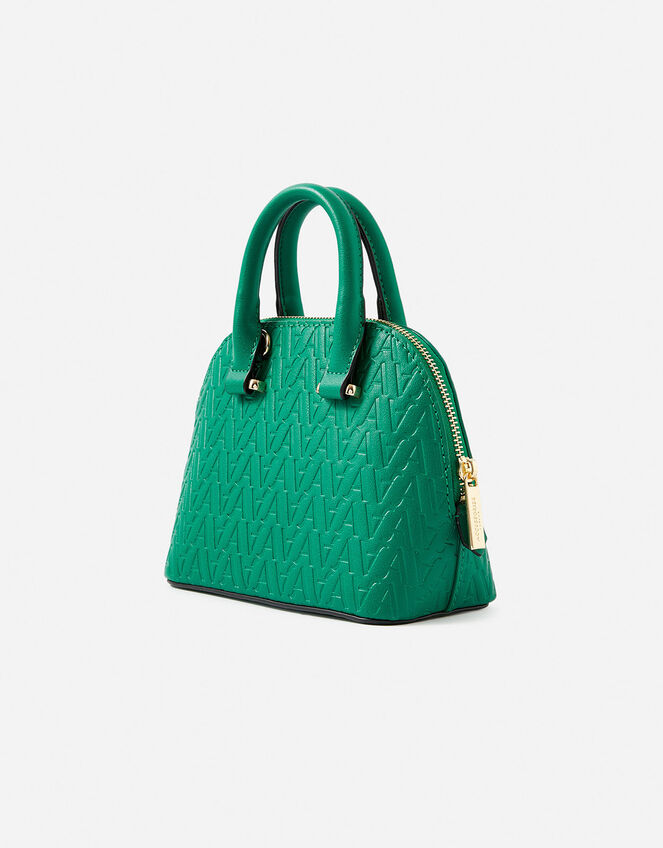 A Logo Monogram Handheld Bag, Green (GREEN), large