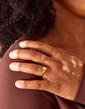 Gold-Plated Square Signet Ring, Gold (GOLD), large