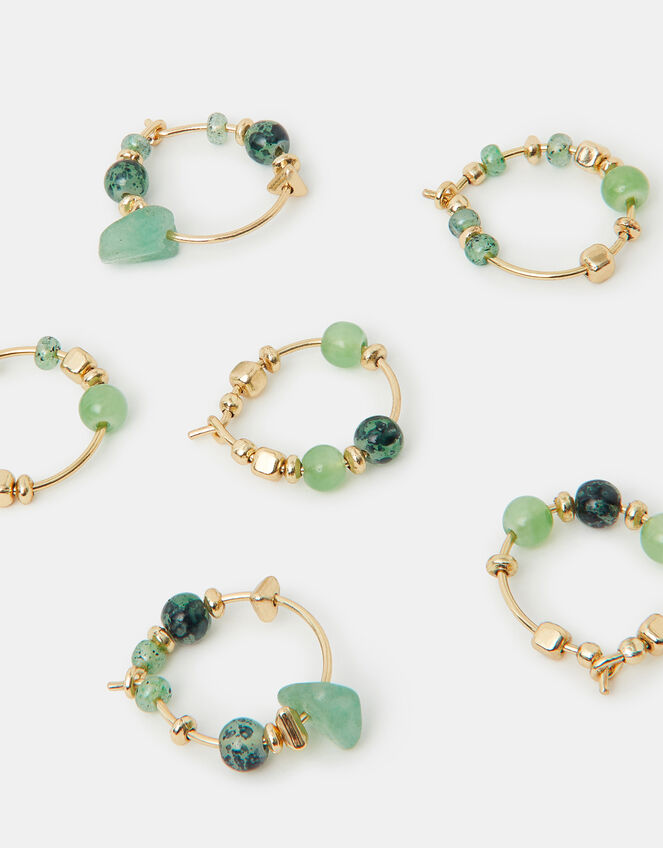 3-Pack Beaded Mini Hoop Earrings, , large