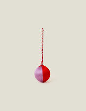 Satin Stripe Bauble, Red (RED), large