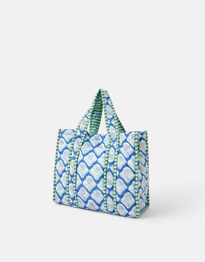 Small Dandelion Print Quilted Tote Bag, , large