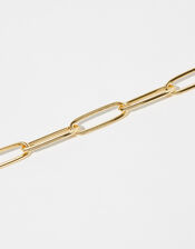 Gold-Plated Long Link Chain Bracelet, , large