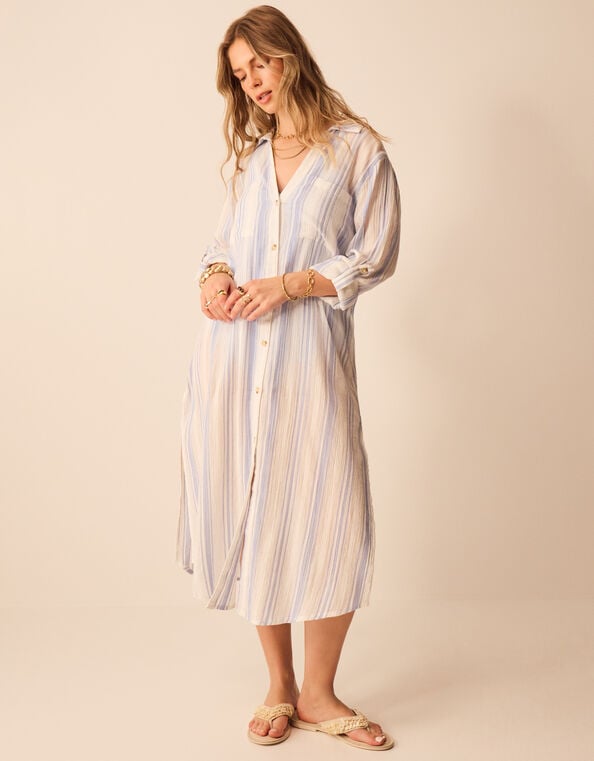 Stripe Maxi Shirt, Blue (BLUE), large