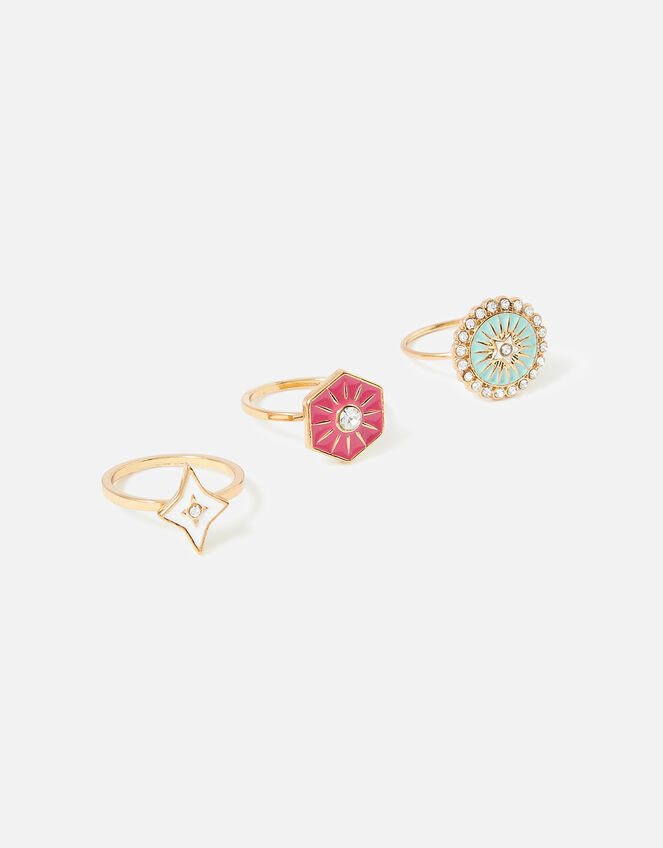 Romantic Ramble Enamel Ring Set, Multi (BRIGHTS-MULTI), large