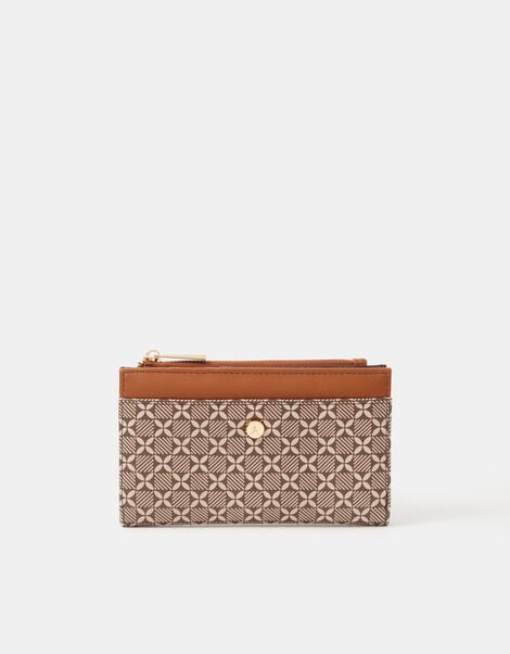 Slimline Geometric Print Purse, , large