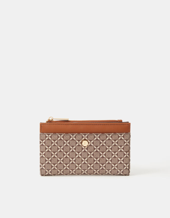 Slimline Geometric Print Purse, , large