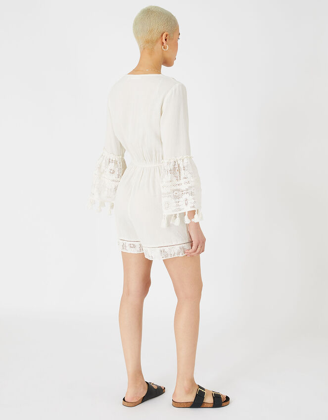 Lace Trim Playsuit , Ivory (IVORY), large