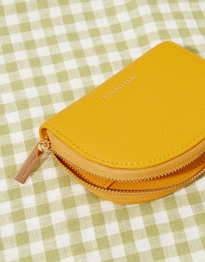 Crescent Zip Coin Purse, Yellow (YELLOW), large