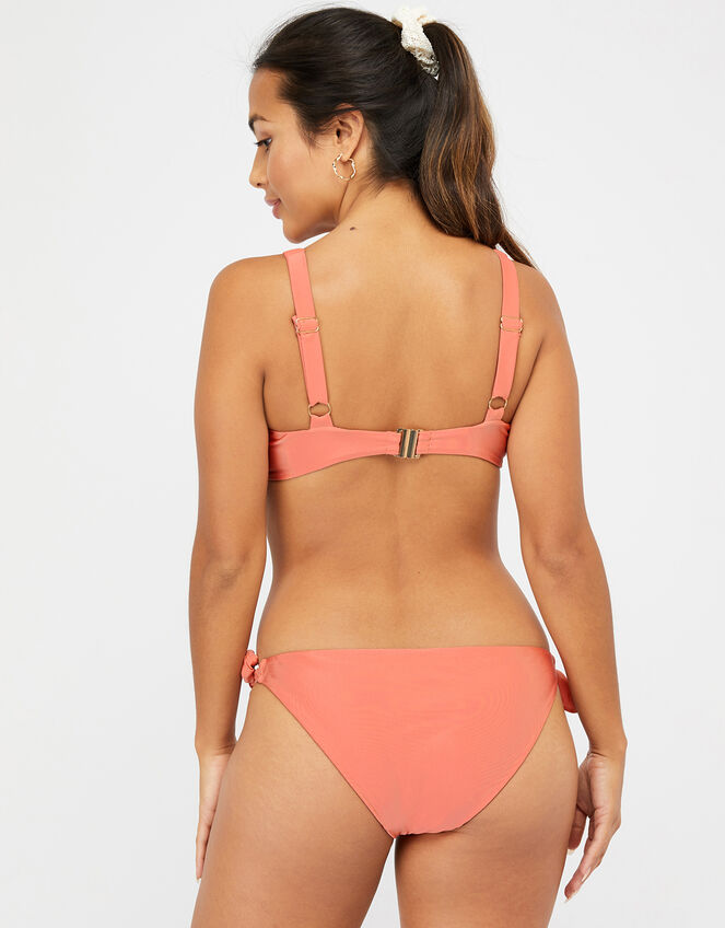 Tie Front Bikini Top, Orange (CORAL), large