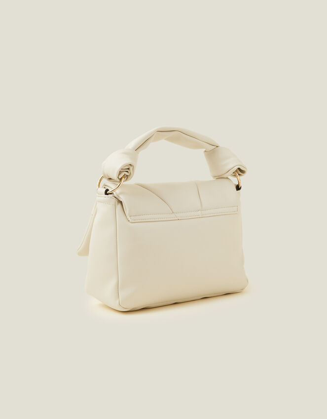 Quilted Handheld Cross-Body Bag, White (WHITE), large