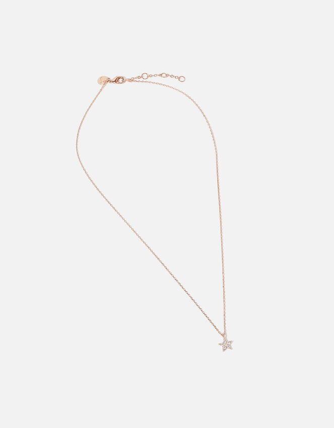 Rose Gold-Plated Star Pendant Necklace, , large