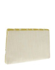 Beaded Oversized Envelope Clutch Bag, Cream (CREAM), large