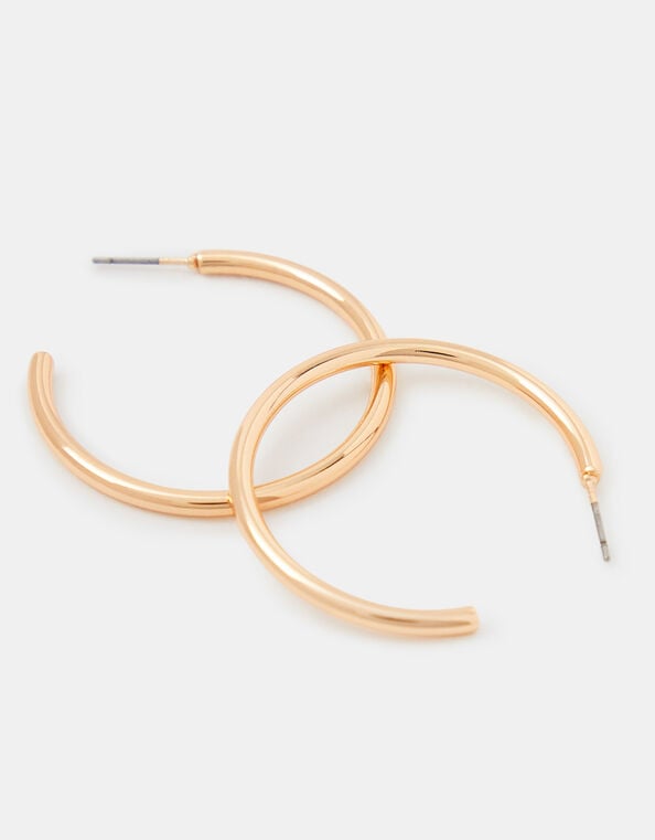 Medium Tube Hoop Earrings, Gold (GOLD), large