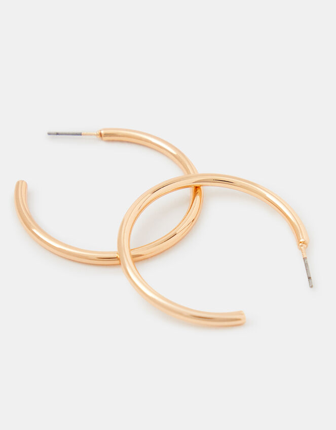Medium Tube Hoop Earrings, Gold (GOLD), large