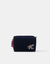 Large Embellished Initial Make Up Bag, Blue (NAVY), large