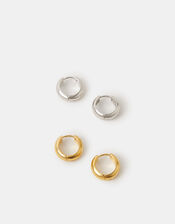 2-Pack Stainless Steel Hoop Earrings, , large