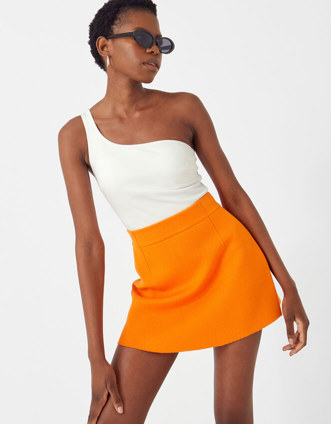 Ribbed One Shoulder Swimsuit White Swimsuits Accessorize UK