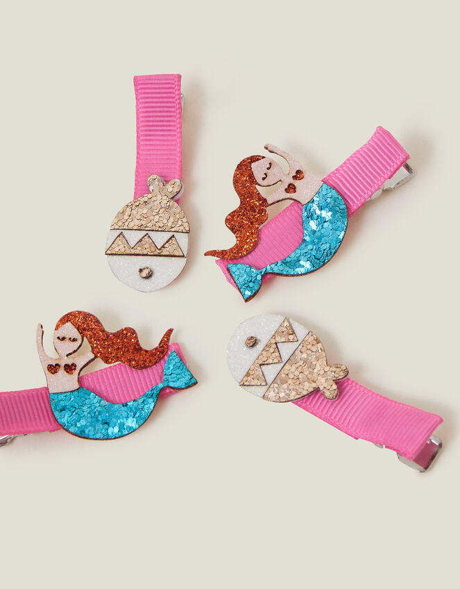 4-Pack Girls Mermaid Salon Clips, , large