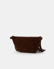 Suede Fringe Cross Body Sling Bag, , large