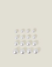 8-Pack Faux Pearl Stud Earrings, , large